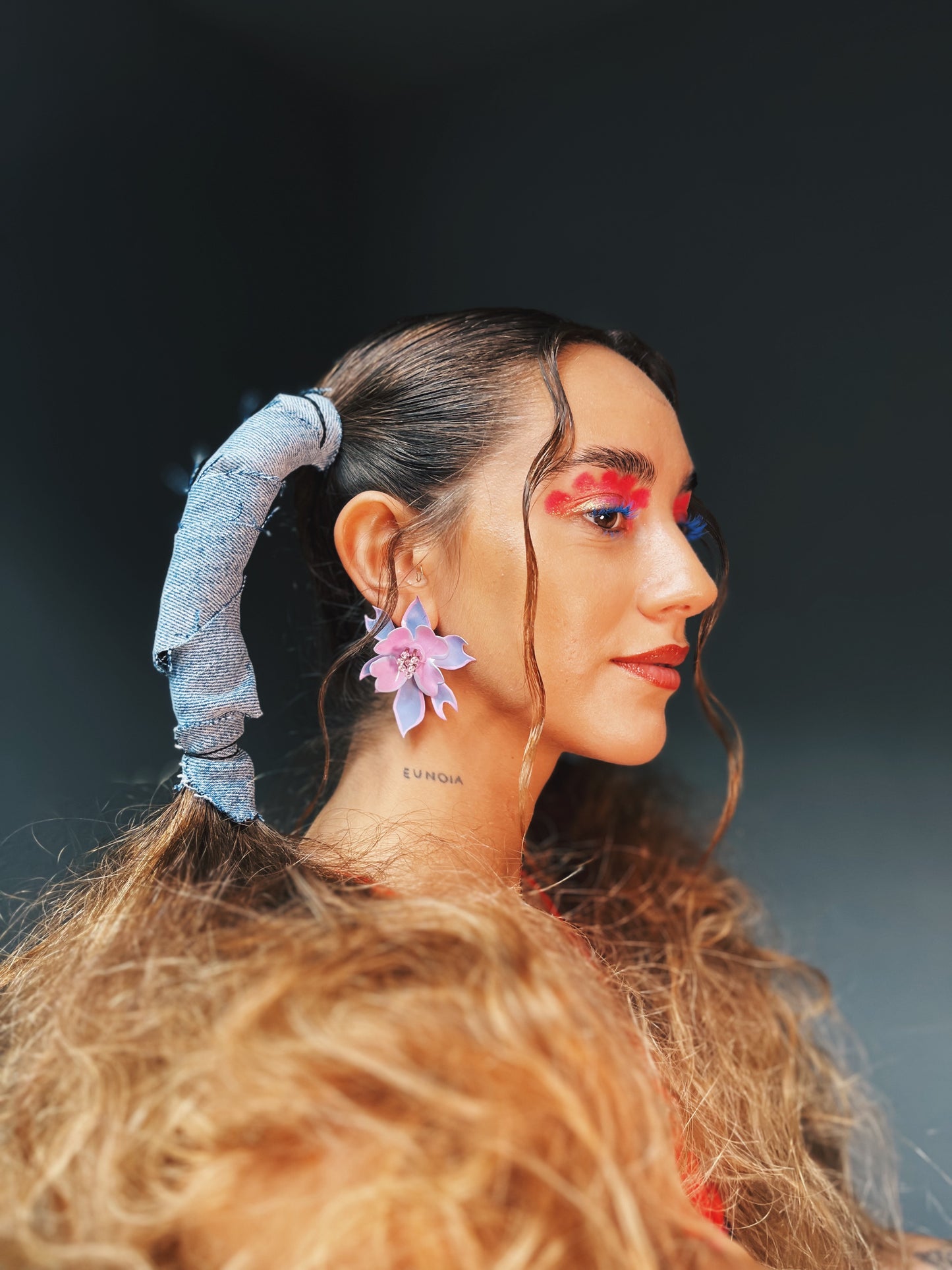 Coral Spiked Flower Earrings | Upcycled Carnivorous Flower Design